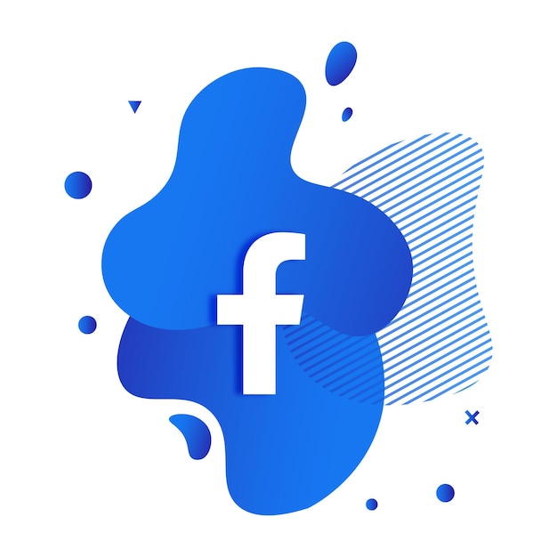 Abstracte vloeistof met facebook-logo