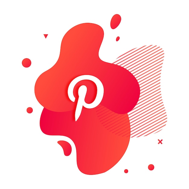 Abstracte vloeistof met pinterest-logo