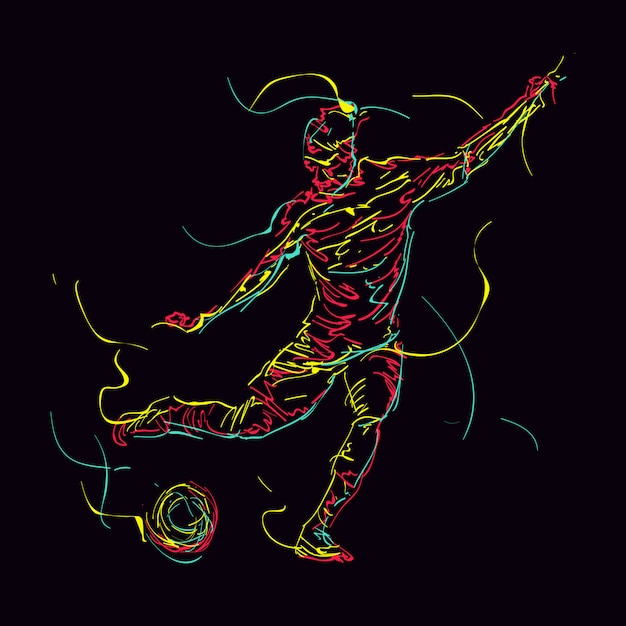 Vector abstracte voetballerillustratie