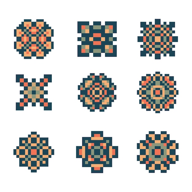 abstracte vorm retro pixel art