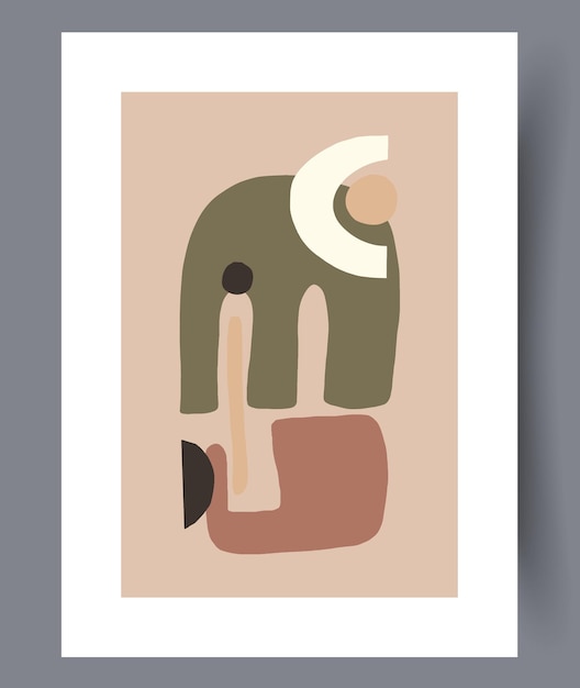 Abstracte vormen chaotische objecten kunst aan de muur print