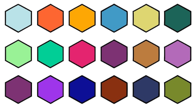 Abstracte vormen, kleurpaletmonsters