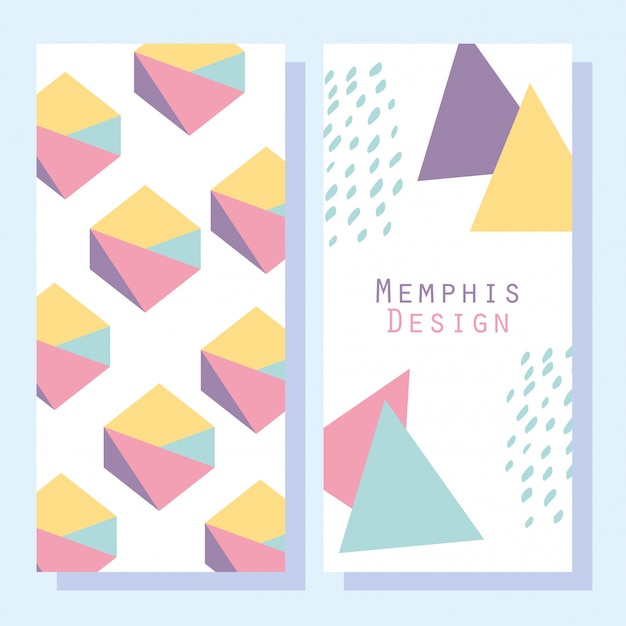 Abstracte vormen, memphis geometrische stijl covers of banners