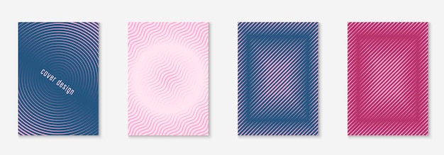 Abstracte vormen omslag en sjabloon met geometrische lijnelementen