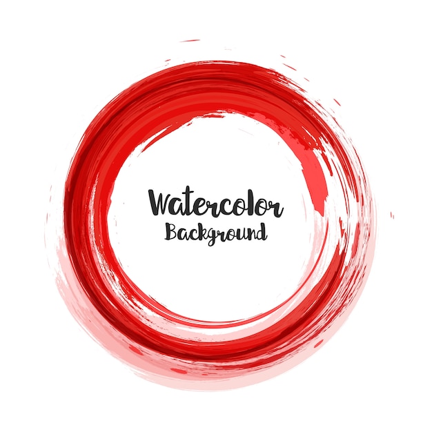 Vector abstracte waterverfachtergrond in rode cirkel