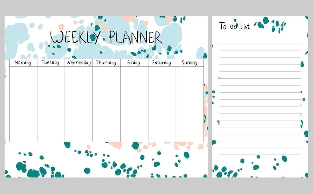 Abstracte weekplanner