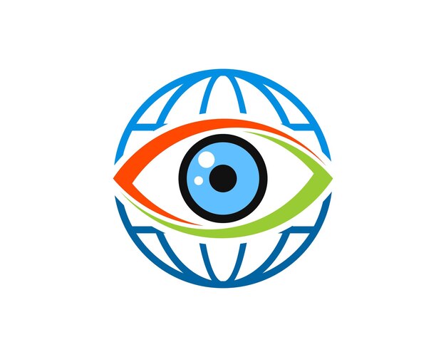 Abstracte wereldbol met gezondheidsoogzorg erin