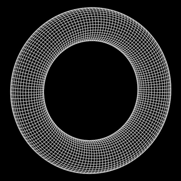 Abstracte wireframe torus donut vector technologie achtergrond verbinding ontwerpsjabloon