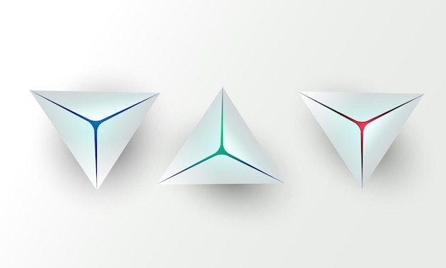 Abstracte witte 3D-driehoek vormen achtergrond. Illustratie Vector digitale technologie ontwerpconcept.