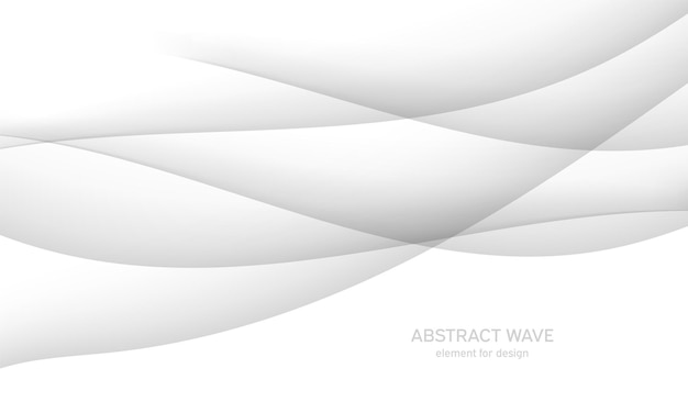 Abstracte witte achtergrond met vloeiende grijze lijnen golven. Moderne luxe en mode.