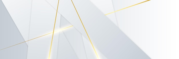 Abstracte witte en gouden bannerachtergrond Vectorillustratie