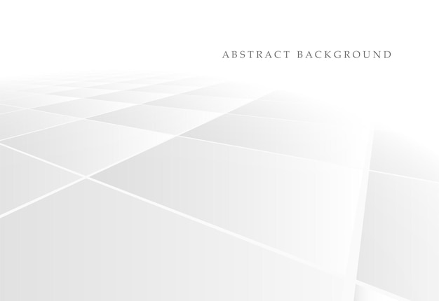 Vector abstracte witte geometrische achtergrond met perspectief gradiënt grijs geometrische vierkante vormen moderne futuristische concept helder digitaal ontwerp poster banner presentatie sjabloon