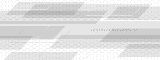 Abstracte witte grijze geometrische futuristische technologie geometrische zeshoek mesh achtergrond vector