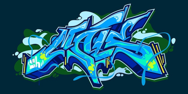 Abstracte Word Mals Graffiti Stijl Lettertype Belettering Vector Illustratie