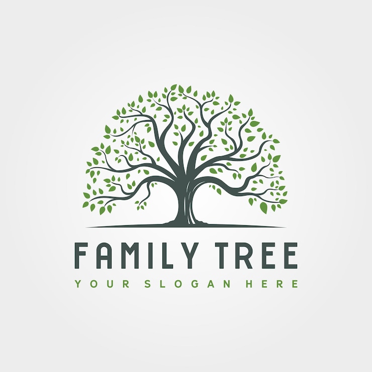 Abstracte wortel boom logo vector illustratie ontwerp stamboom logo ontwerp