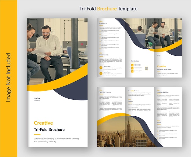 Abstracte zakelijke driebladige brochure moderne sjabloonontwerp