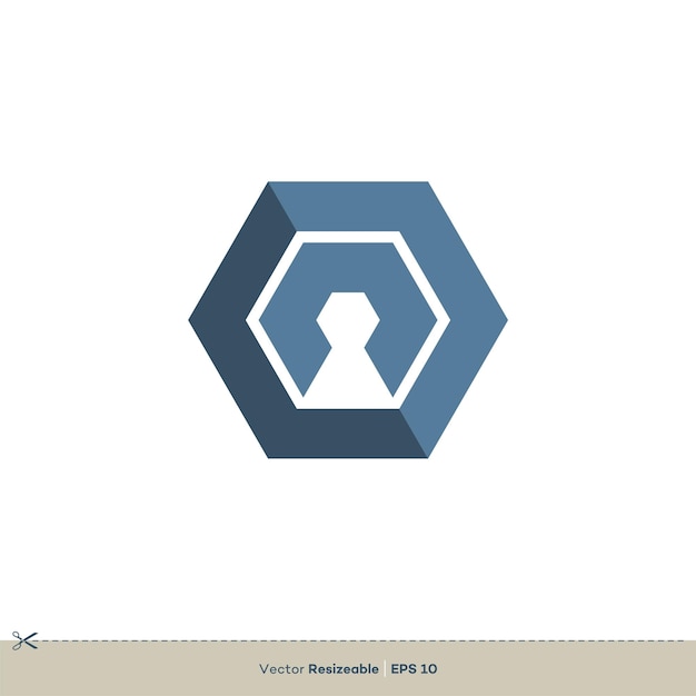 Abstracte zeshoek vorm Vector Logo sjabloon illustratie ontwerp Vector EPS 10
