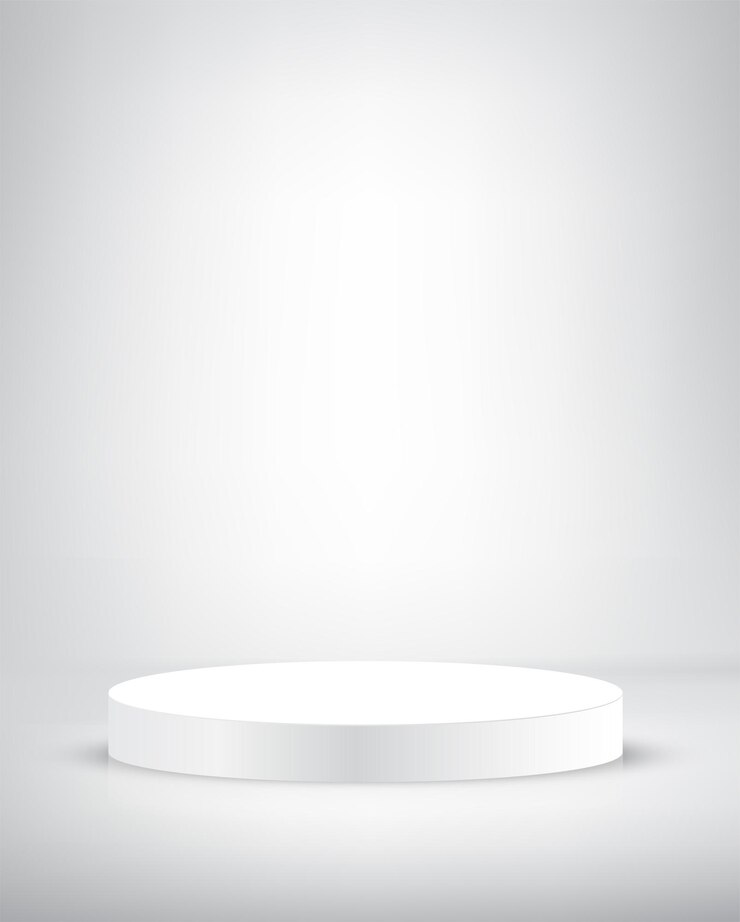 Vector abstracte zilveren cilinder voetstuk podium ontwerp leeg lege ruimte kamer podium grijs