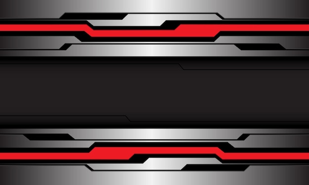 Abstracte zilveren rode zwarte lijn circuit technologie futuristische stijl geometrische achtergrond vector