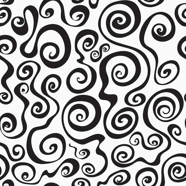 Vector abstracte zwart-wit gebogen lijnen naadloos
