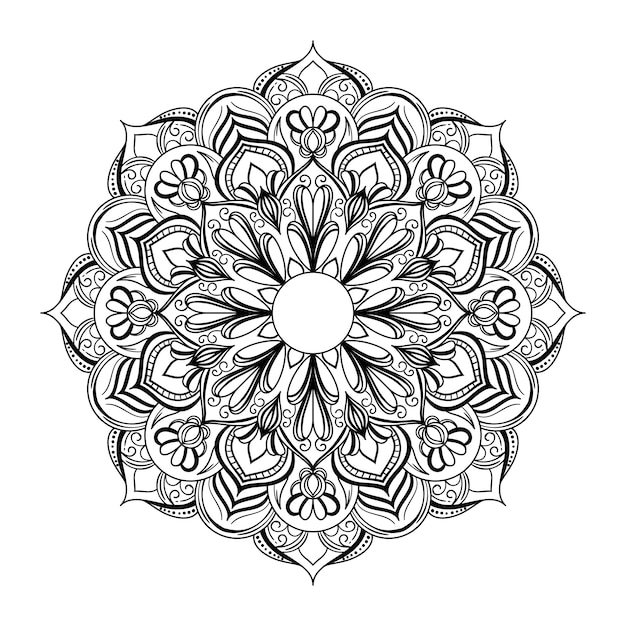 ABSTRACTE ZWART-WITTE MANDALA KUNSTOVERZICHTSTIJL