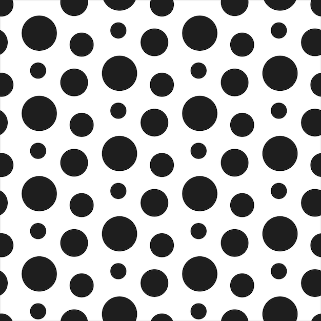 Vector abstracte zwarte cirkels op wit naadloos patroon als achtergrond