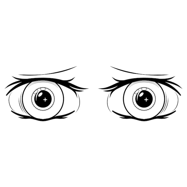 Abstracte zwarte eenvoudige lijn mensen menselijk oog doodle schets element vector ontwerpstijl schets