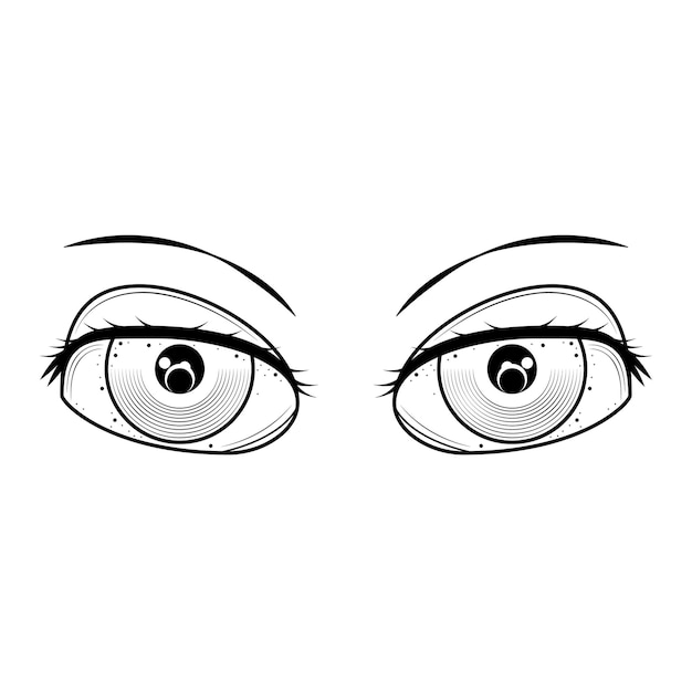 Abstracte zwarte eenvoudige lijn mensen menselijk oog doodle schets element vector ontwerpstijl schets