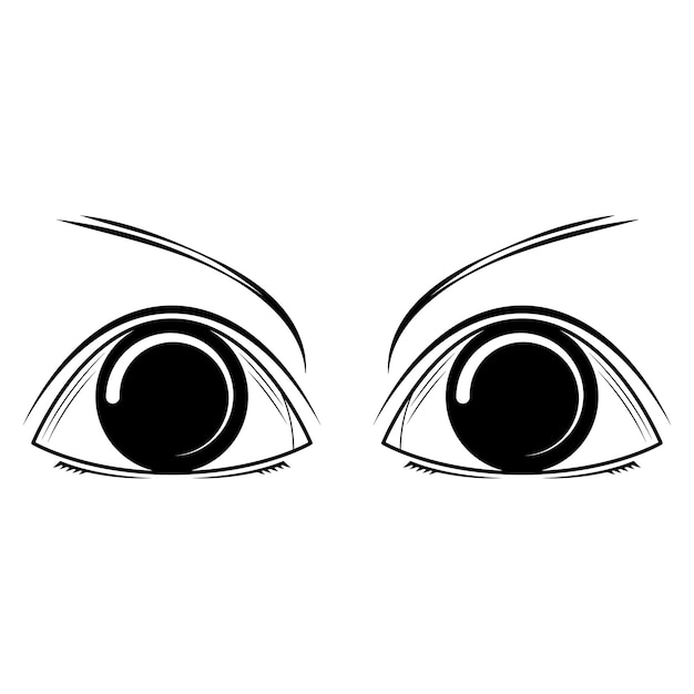Abstracte zwarte eenvoudige lijn mensen menselijk oog doodle schets element vector ontwerpstijl schets