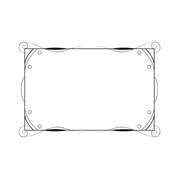 Abstracte zwarte eenvoudige lijn rechthoekig frame doodle overzicht element vector design stijl schets