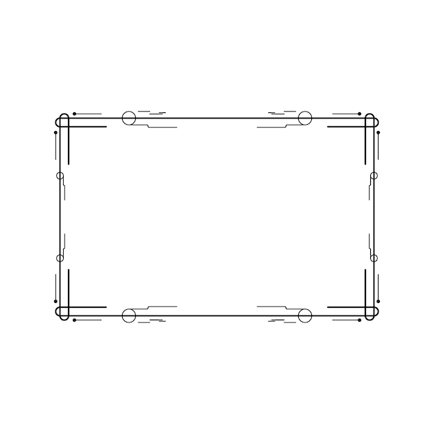 Abstracte zwarte eenvoudige lijn rechthoekig frame doodle overzicht element vector design stijl schets