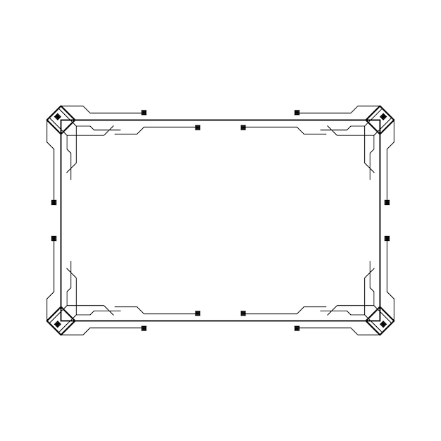 Abstracte zwarte eenvoudige lijn rechthoekig frame doodle overzicht element vector design stijl schets