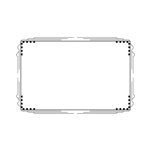 Vector abstracte zwarte eenvoudige lijn rechthoekig frame doodle overzicht element vector design stijl schets