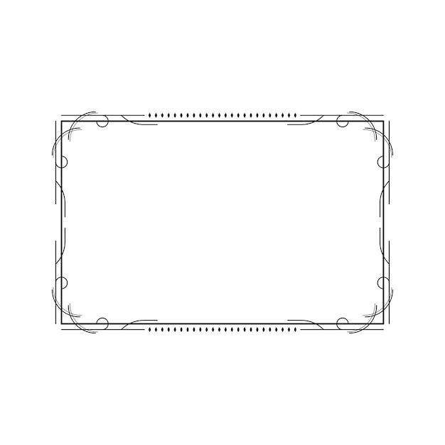 Abstracte zwarte eenvoudige lijn rechthoekig frame doodle overzicht element vector design stijl schets