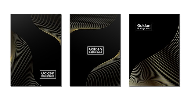 Abstracte zwarte en gouden lijnen luxe achtergrond in vector
