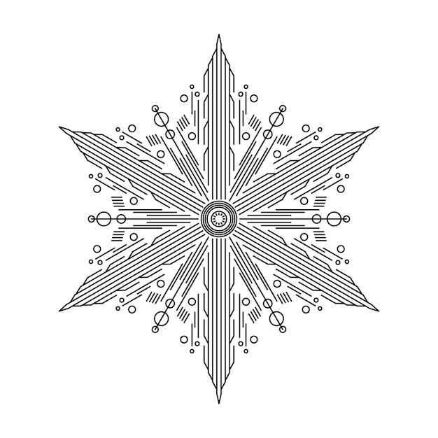 Vector abstracte zwarte lijn bloem natuur doodle vector ornament monochroom etnische mandala patroon stencil