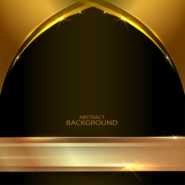 Abstracte zwarte luxe gradiëntvormen gouden achtergrond vector