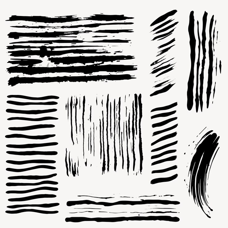Vector abstracte zwarte penseelstreeppatronen