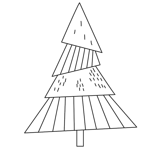 Abstractie Kerstboom Overzicht Vectorillustratie