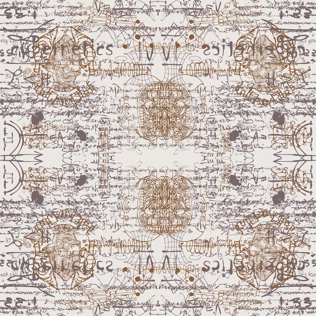 Abstraction in the style of old blurry manuscript graphics can be used as wallpaper or wrapping