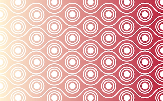 Abstracts circle wave and dot white on red background Vector illustration