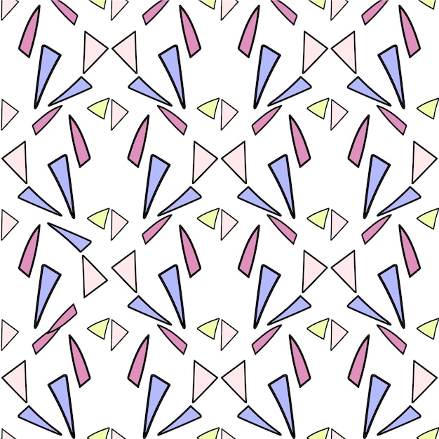 抽象的なシームレスパターン 手描きの幾何学要素