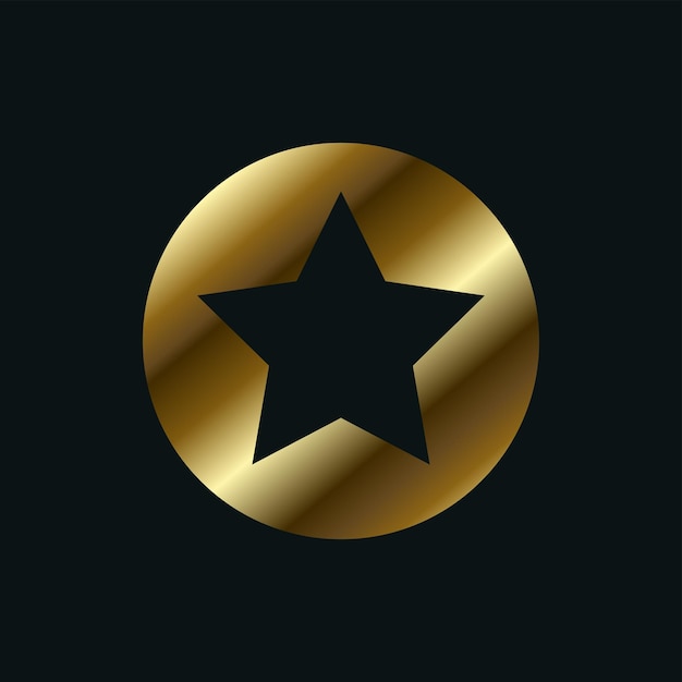 Abstratct ゴールデン スター アイコン シンボル ボタン形状ベクトル デザイン スター ゴールド暗い背景に