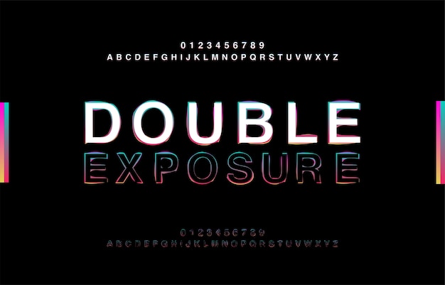 Abstrct alfabet dubbele belichting glitch moderne stijl