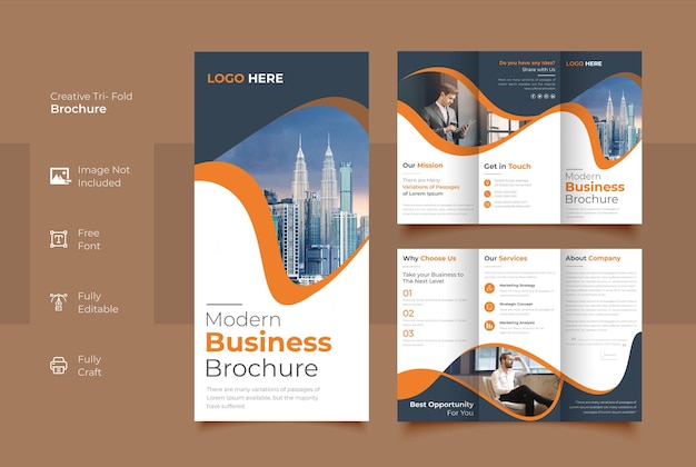 Abstruct trifold brochure template