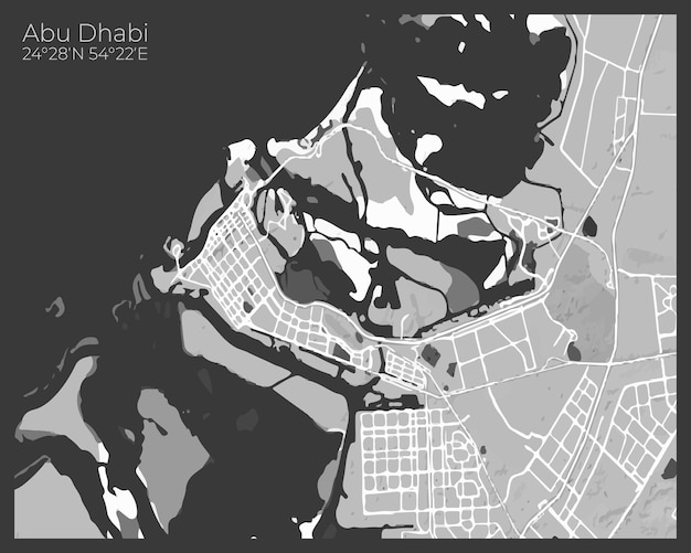 Abu Dhabi abstract zwart-wit ontwerp voor interieur posters behang kunst aan de muur of andere printproducten Vector illustratie