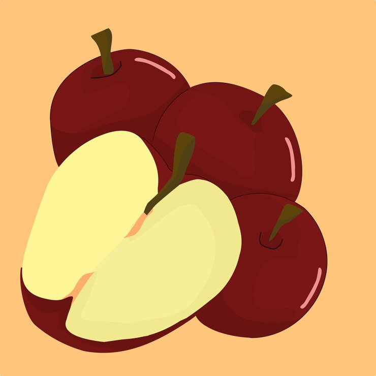Vector abundance of red apples vector illustration
