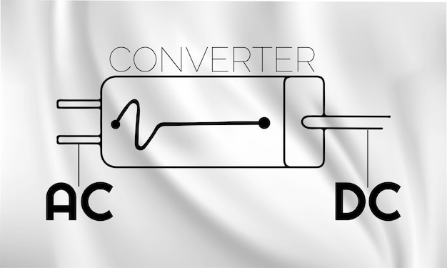 AC および DC 電圧アイコン、eps 10。ac-dc 電流シンボル アイコン ベクトル イラスト デザイン テンプレート web.