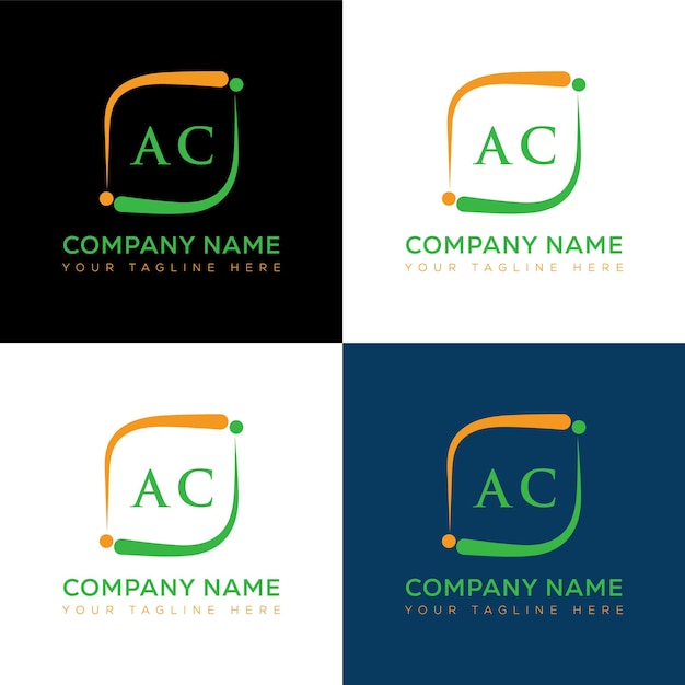 Vector ac initial modern logo design vector icon template