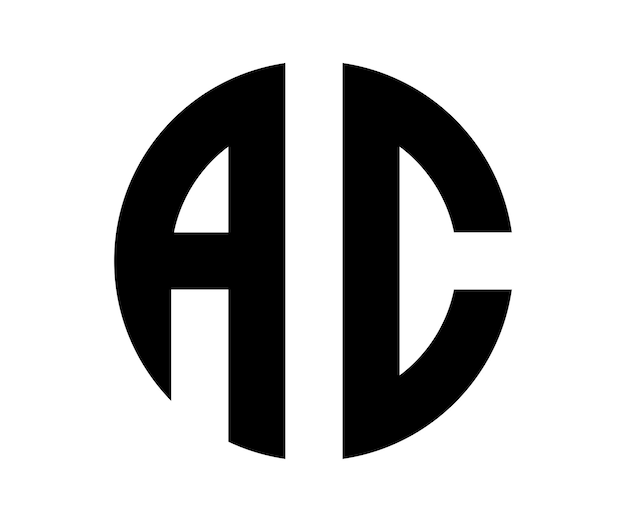 AC letter logo round design vector template